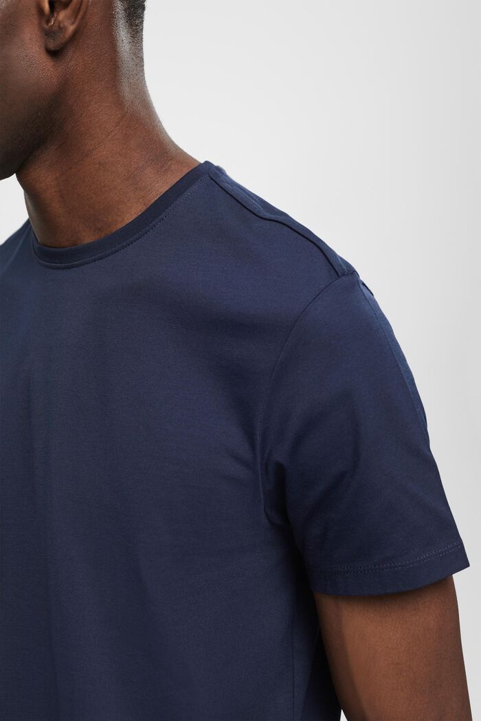 T-shirt slim fit in cotone Pima, NAVY, detail image number 2