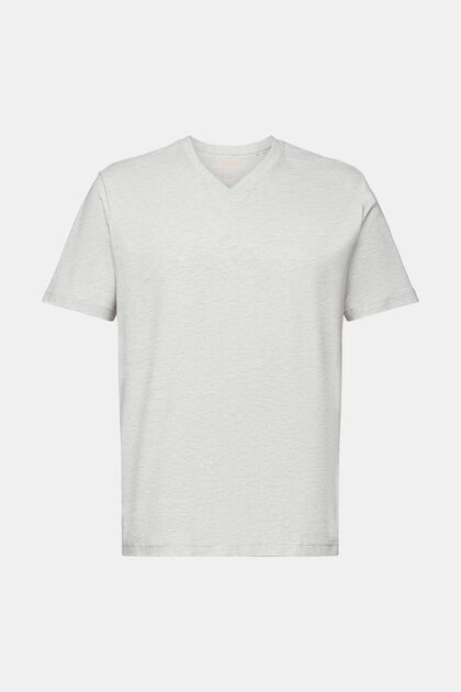 T-shirt con scollo a V in misto cotone biologico