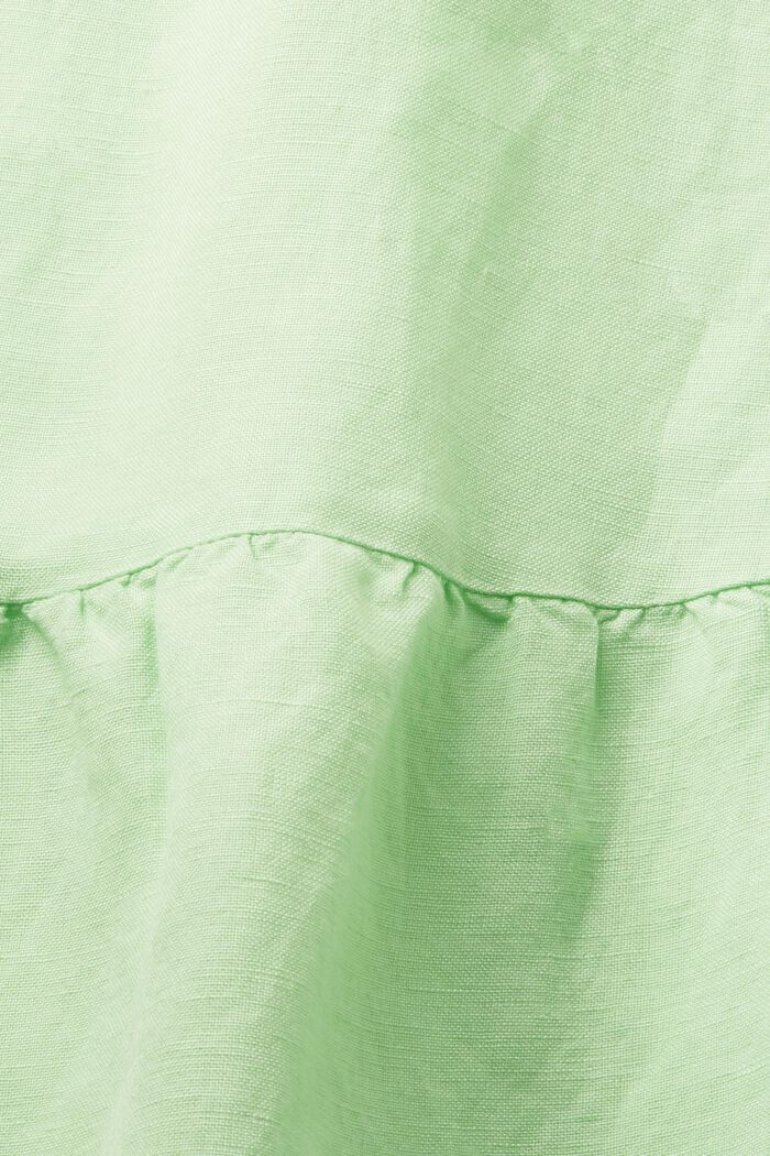 Blusa in misto lino, CITRUS GREEN, detail image number 4