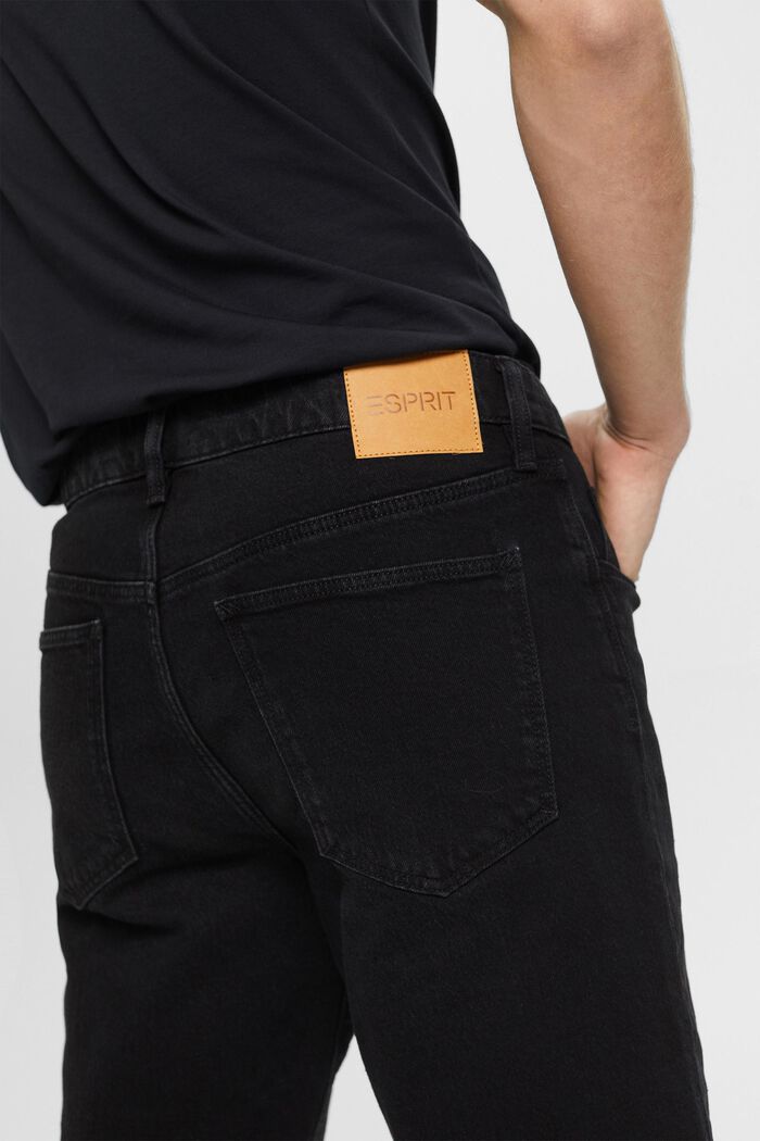 Pantaloncini in denim slim fit, BLACK DARK WASHED, detail image number 4