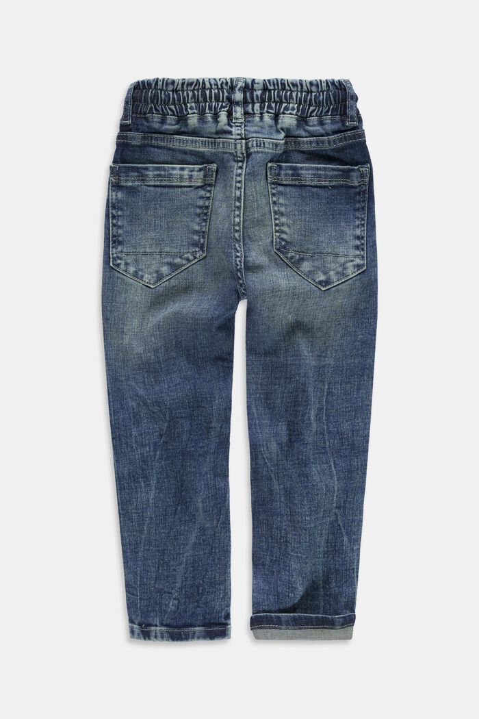 Jeans con coulisse in vita, BLUE MEDIUM WASHED, detail image number 1