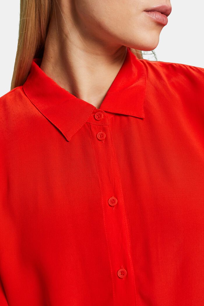 Camicia in crêpe, RED, detail image number 3