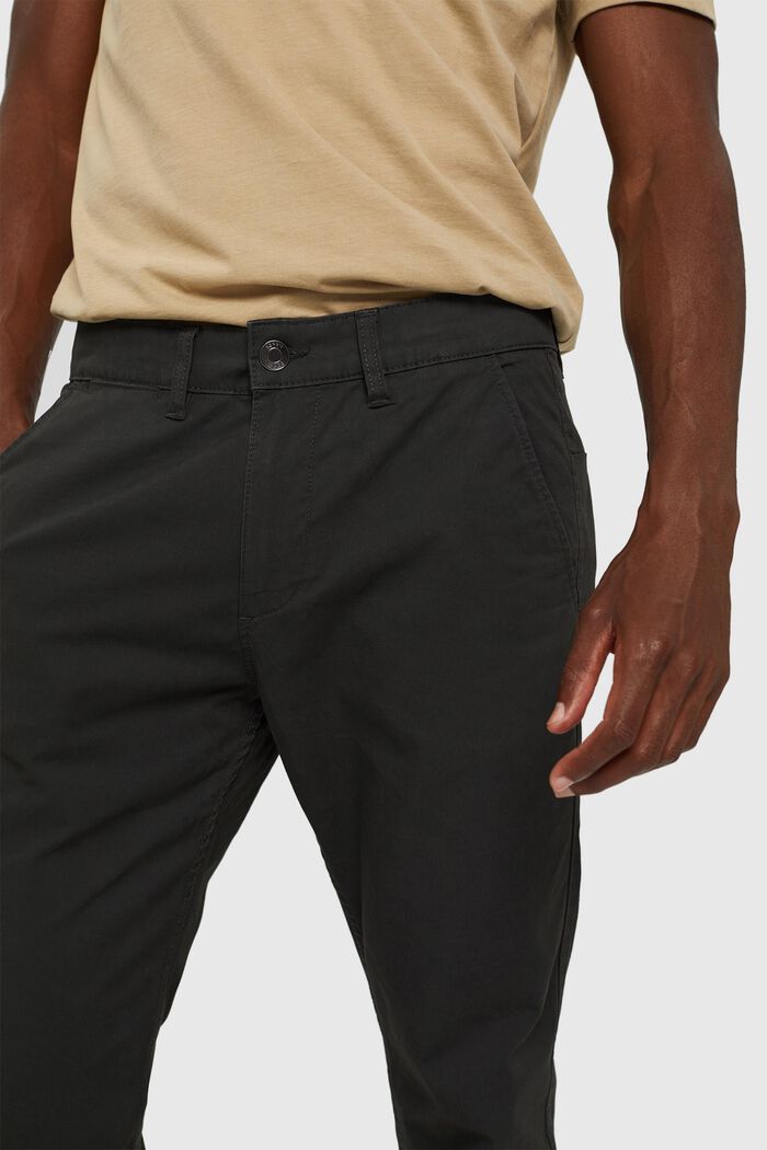 Pantaloni chino stretch, cotone biologico, DARK GREY, detail image number 2