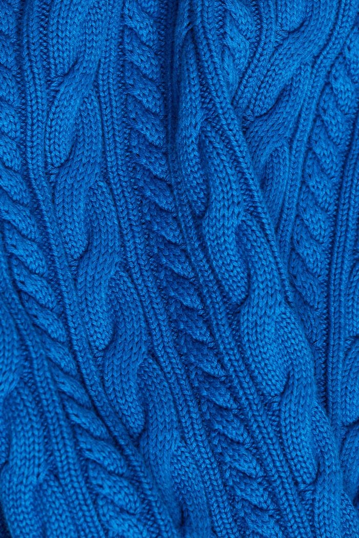Maglione in cotone a maglia intrecciata, DARK BLUE, detail image number 5