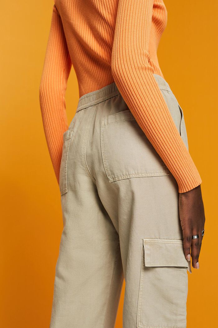 Pantaloni stile cargo in tessuto misto con TENCEL™, DUSTY GREEN, detail image number 4