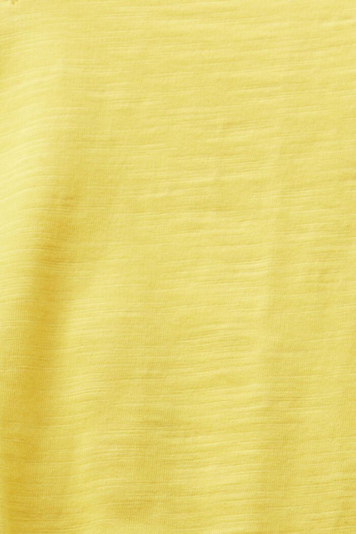 T-shirt in jersey con scollo a V, YELLOW, detail image number 4