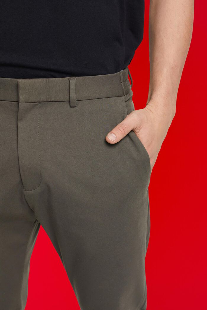 Pantaloni da completo in jersey di cotone piqué, DARK KHAKI, detail image number 2