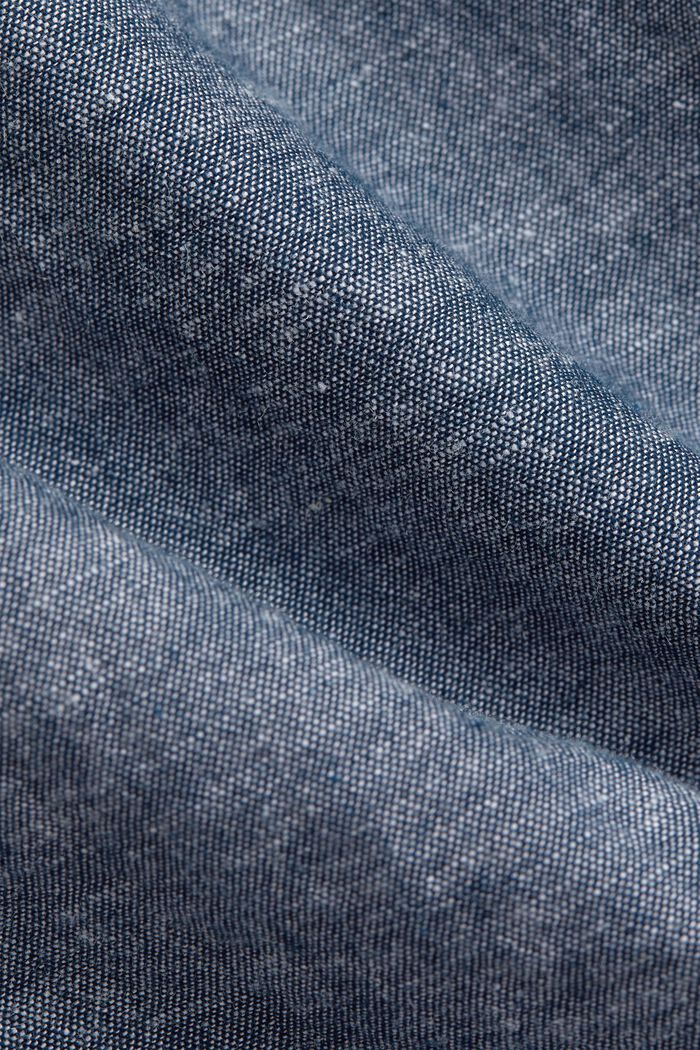 Lino e cotone biologico: camicia button-down, NAVY, detail image number 4