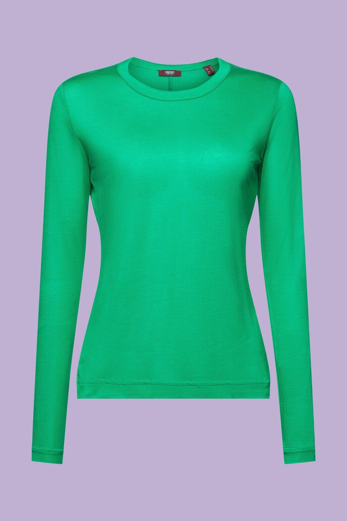 Top a maniche lunghe in jersey, GREEN, detail image number 6