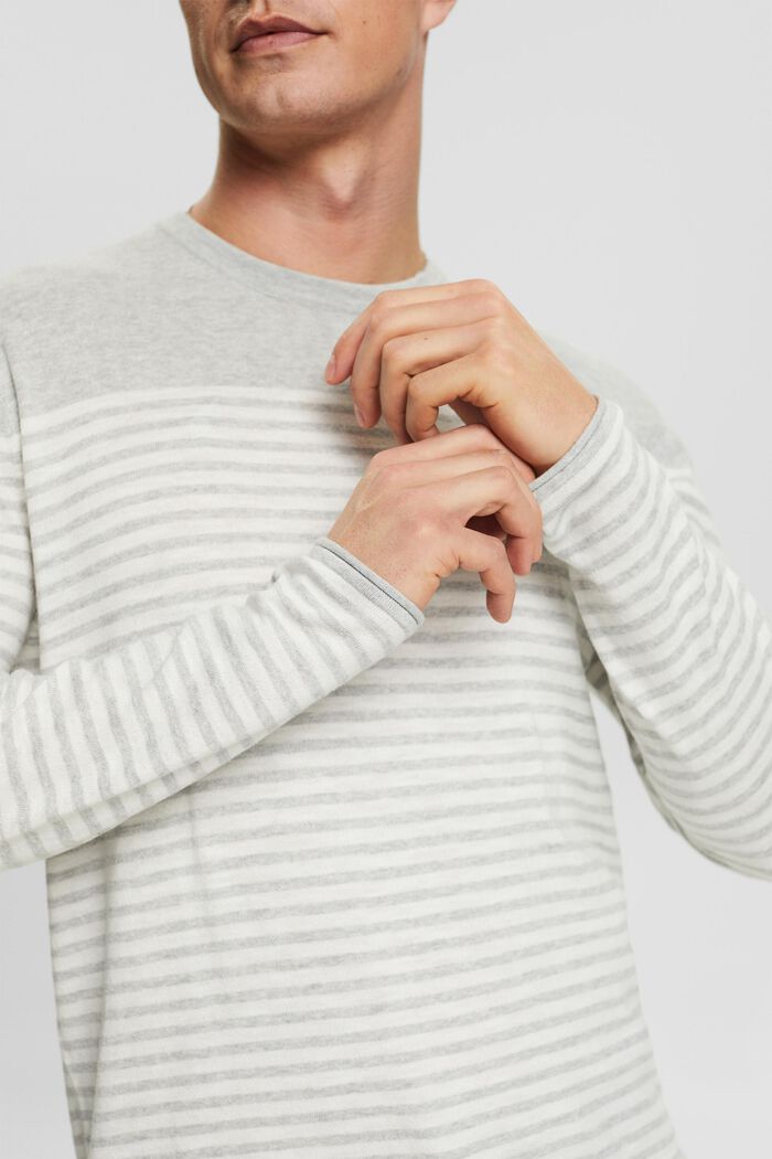 Pullover a righe in cotone, LIGHT GREY, detail image number 3