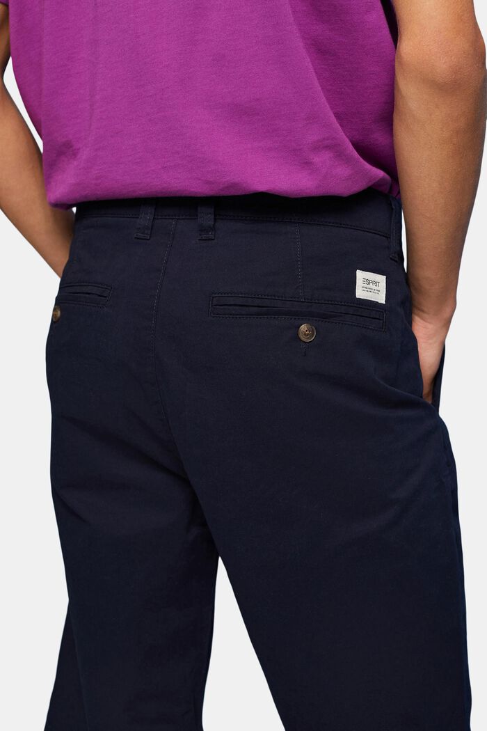 Pantaloncini stile chino in cotone sostenibile, NAVY, detail image number 4