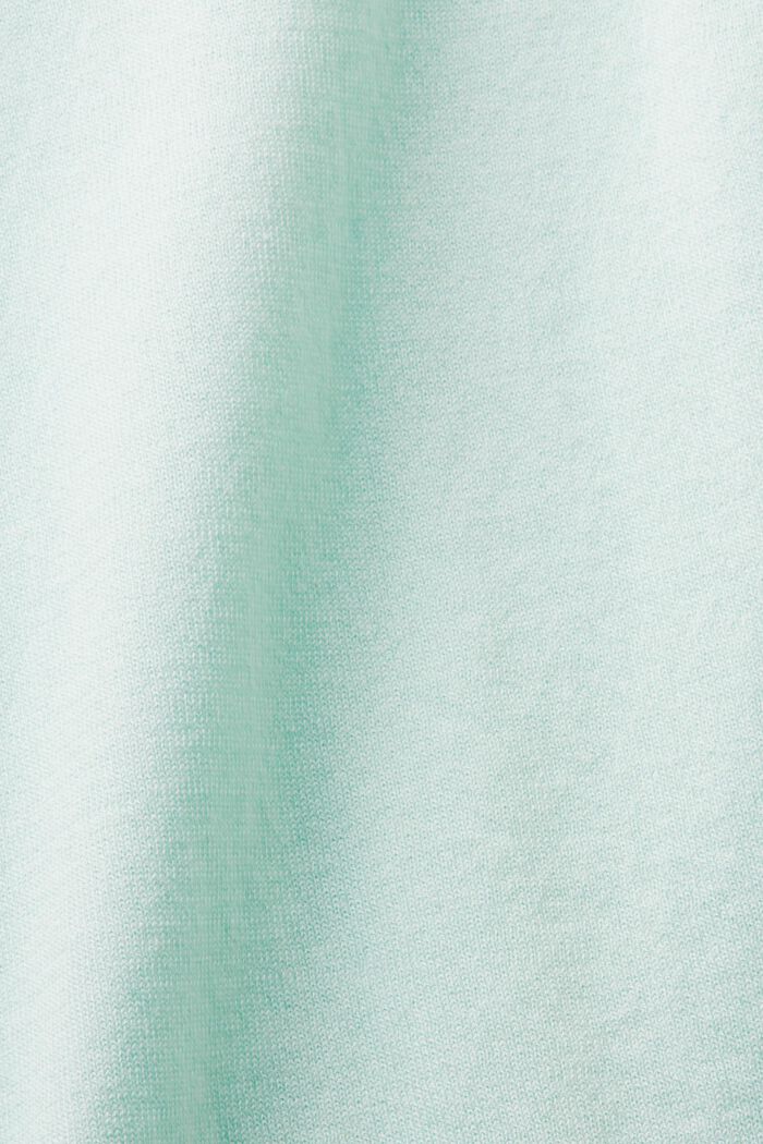 Pullover stile polo in misto cotone, LIGHT AQUA GREEN, detail image number 5
