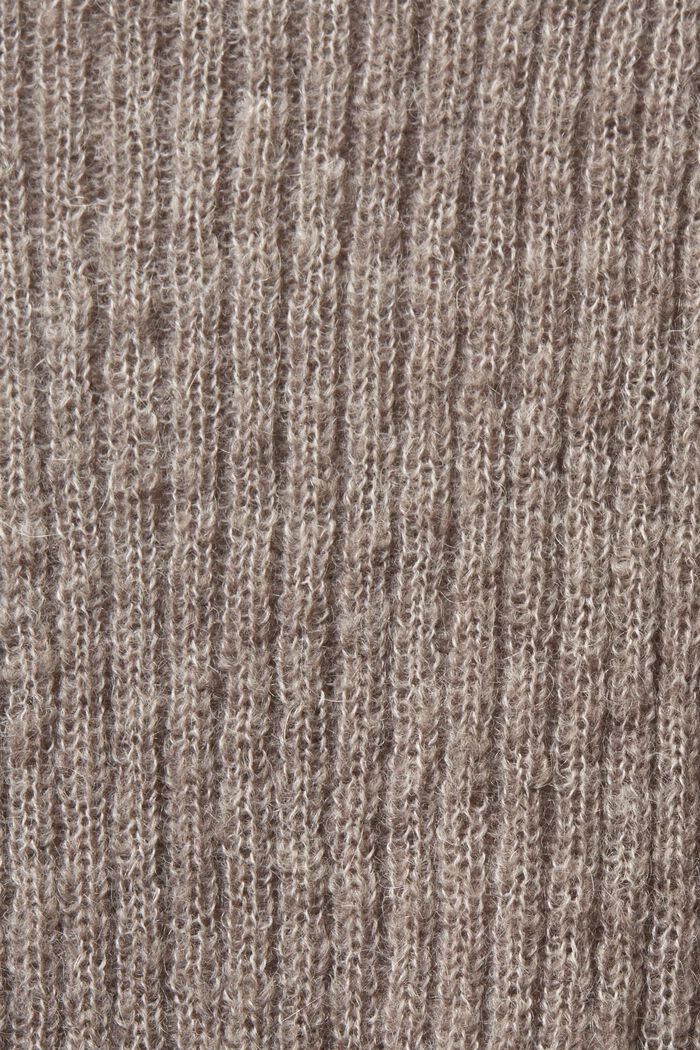 Pullover in maglia intrecciata a dolcevita, BROWN GREY, detail image number 7