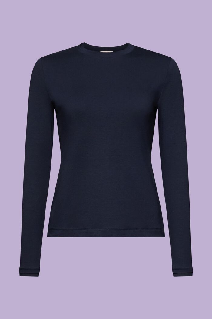 Top a maniche lunghe in jersey, NAVY, detail image number 6