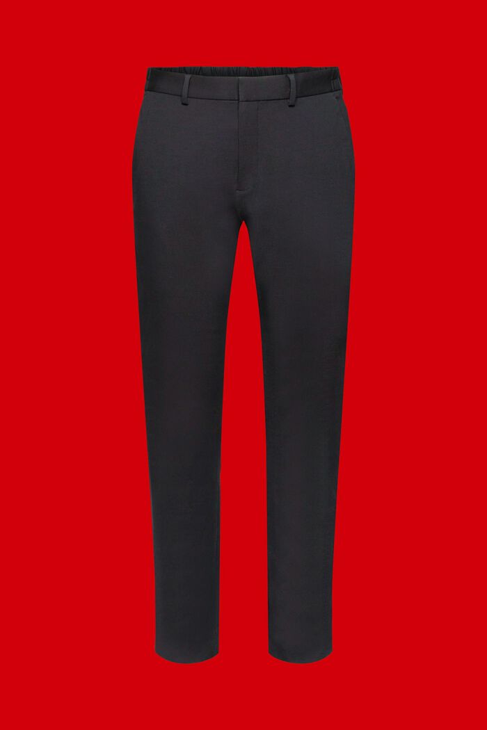 Pantaloni da completo in jersey di cotone piqué, BLACK, detail image number 2