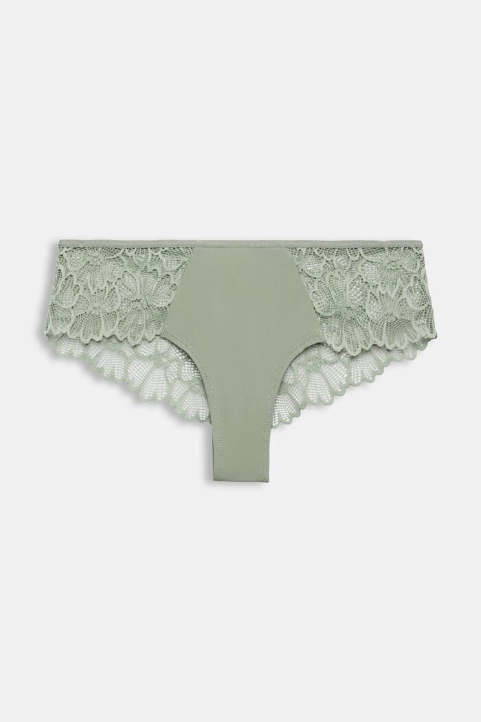 Culotte corte in pizzo alla brasiliana, DUSTY GREEN, detail image number 4