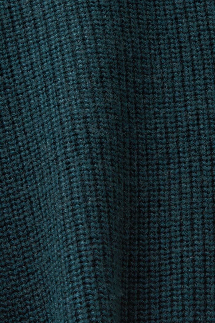 Gilet in maglia a coste in misto lana, NEW EMERALD GREEN, detail image number 5
