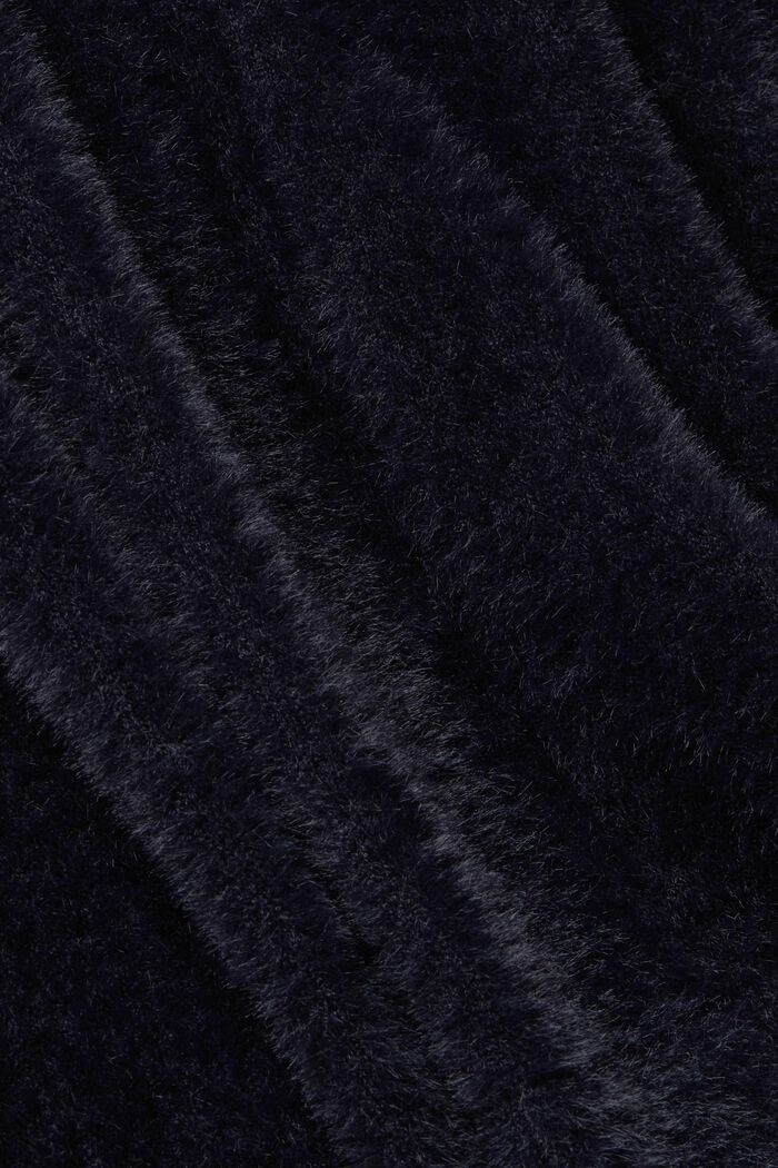Pullover in pelliccia sintetica con collo a lupetto, BLACK, detail image number 5