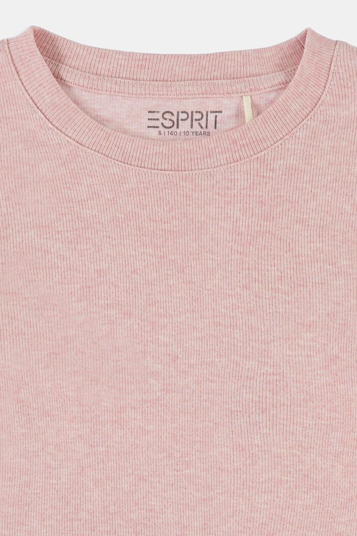 In materiale riciclato: maglia cropped a manica lunga in cotone, PASTEL PINK, detail image number 2