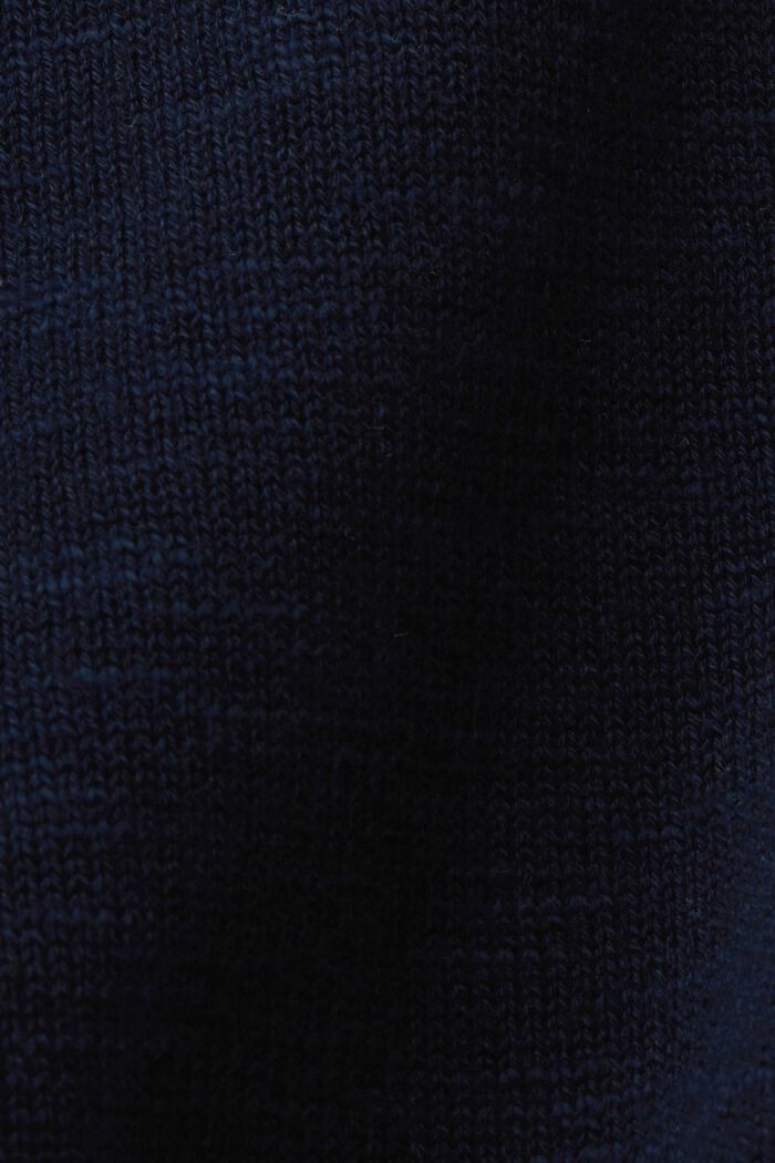 Cardigan con scollo a V, misto cotone e lino, NAVY, detail image number 4