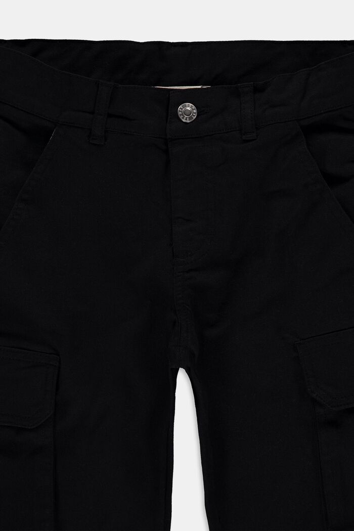 Pantaloni cargo di cotone, BLACK, detail image number 2