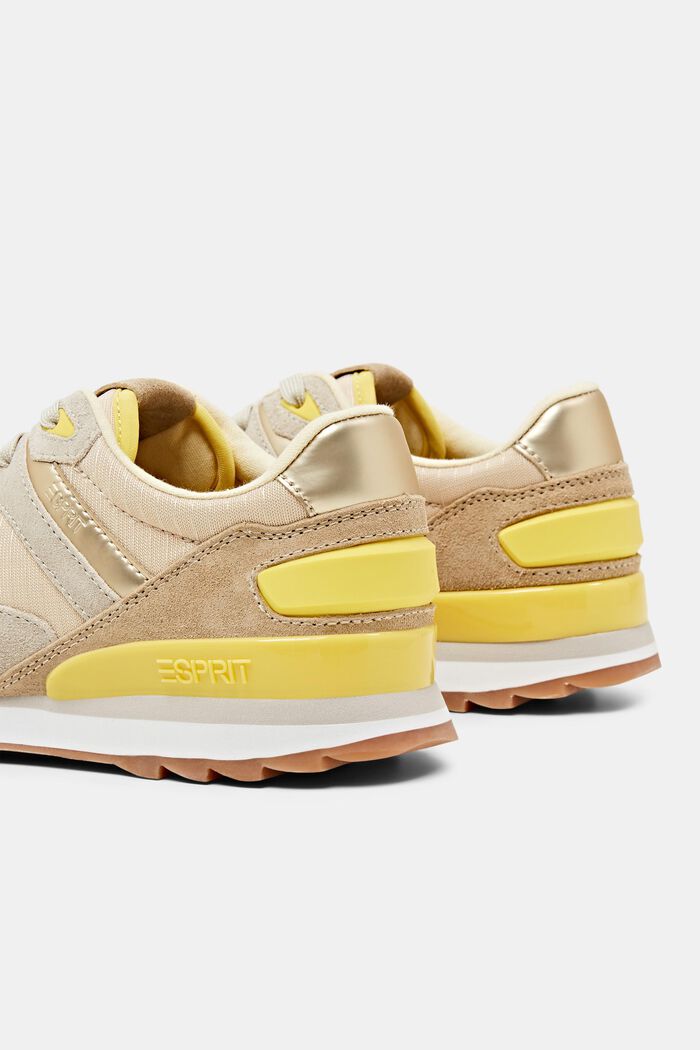 Sneakers in pelle scamosciata, PASTEL YELLOW, detail image number 4