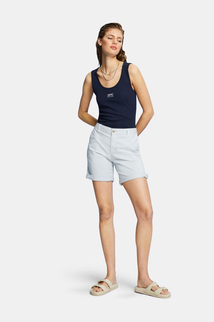 Shorts con cintura intrecciata in raffia, LIGHT BLUE, detail image number 5