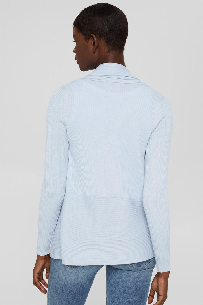 Riciclato: cardigan aperto a coste, LIGHT BLUE, detail image number 3