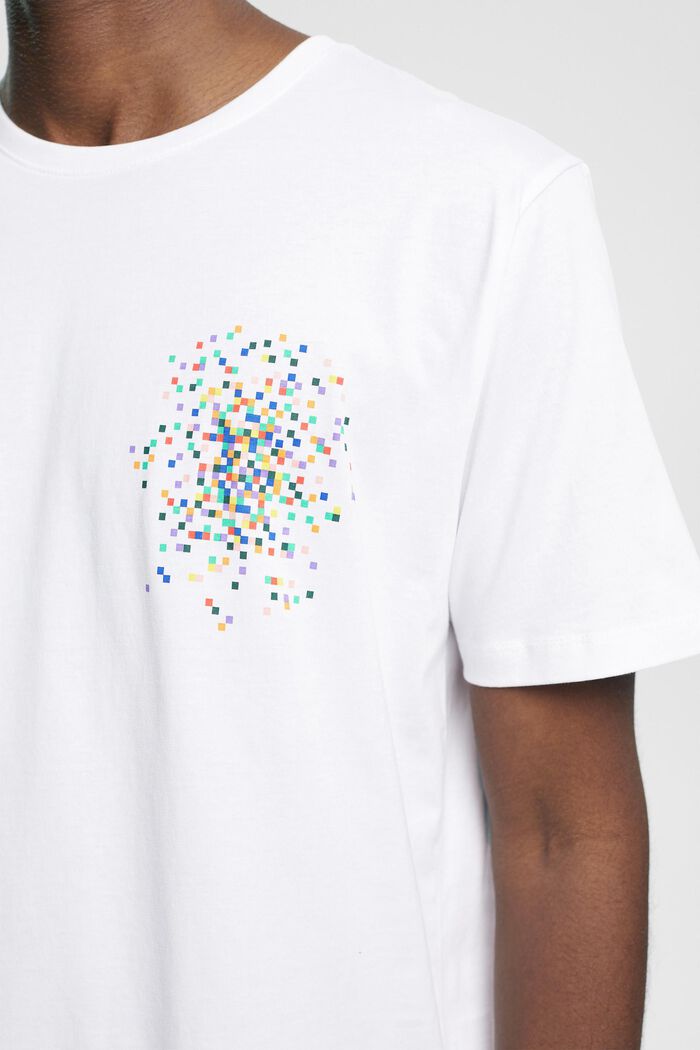 T-shirt con stampa sul petto, WHITE, detail image number 2