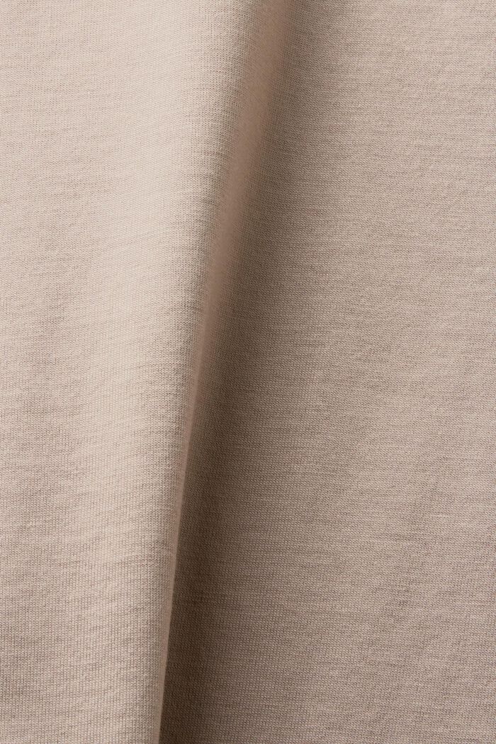 Maglietta in cotone Pima con girocollo, LIGHT TAUPE, detail image number 4