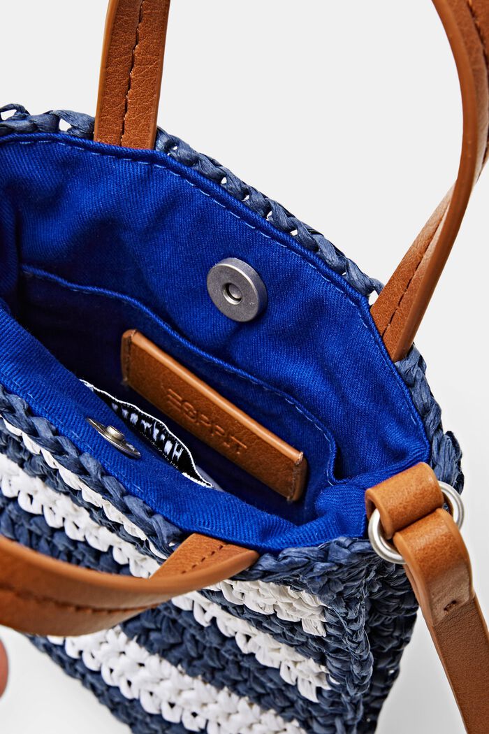 Borsa mini a spalla all’uncinetto, NAVY, detail image number 3