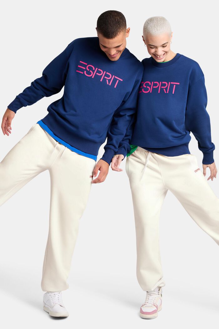 Pantaloni della tuta con logo in pile di cotone, unisex, OFF WHITE, detail image number 4