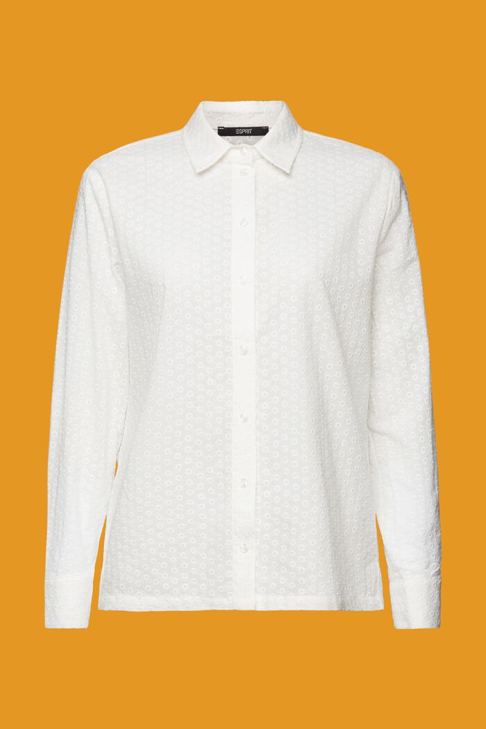 Blusa con ricamo, 100% cotone, WHITE, detail image number 5