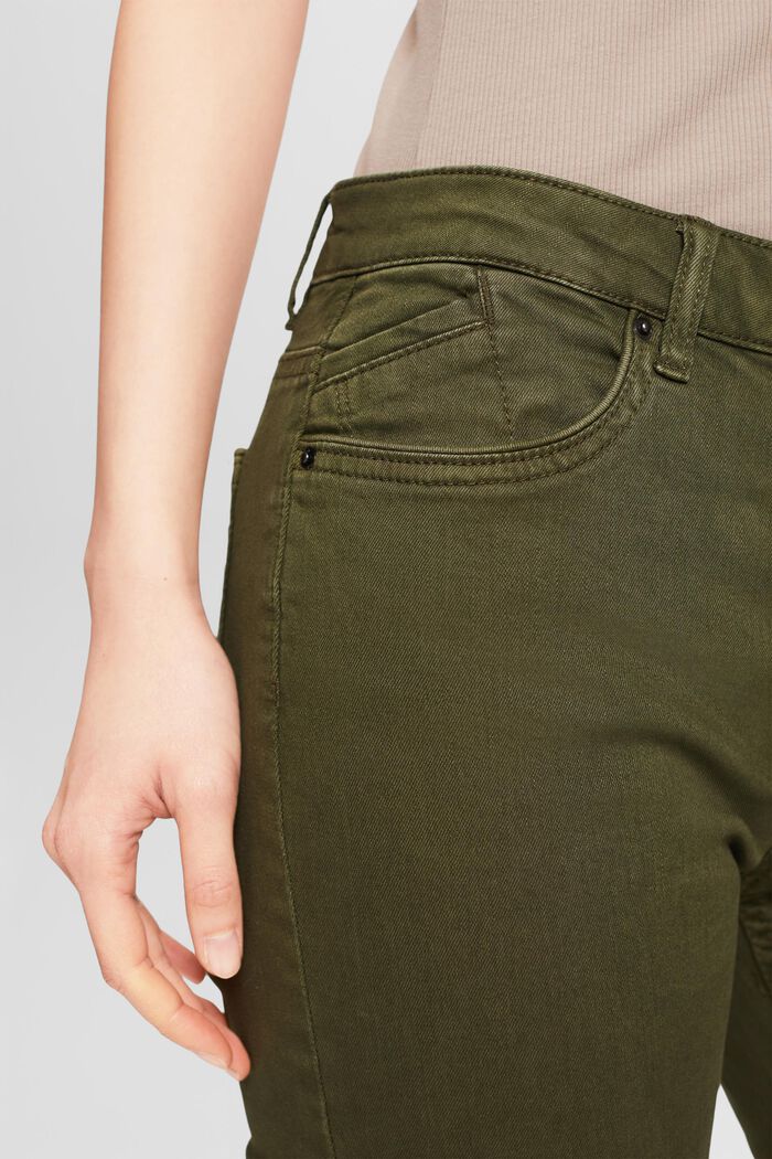 Pantaloni capri in cotone biologico, KHAKI GREEN, detail image number 4