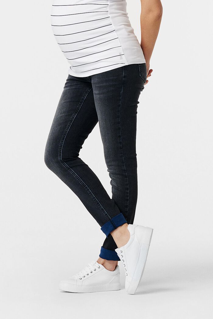 Jeans elasticizzati con fascia premaman, BLACK BLUE WASHED, detail image number 2