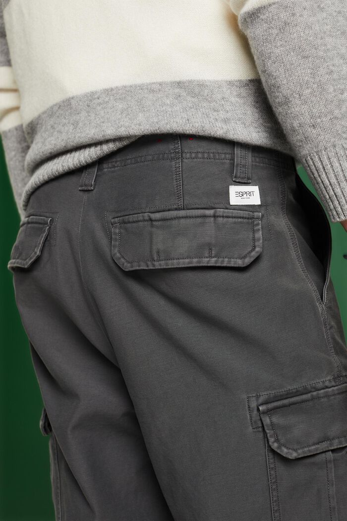 Pantaloni cargo in cotone, DARK GREY, detail image number 3