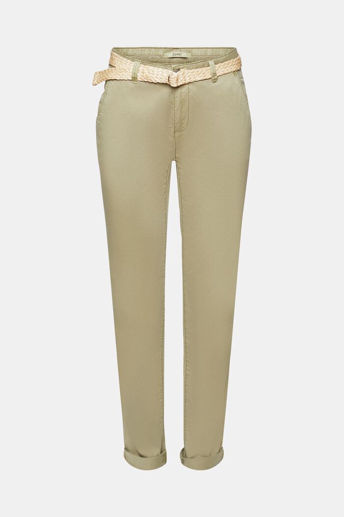 Pantaloni chino con cintura, LIGHT KHAKI, detail image number 6