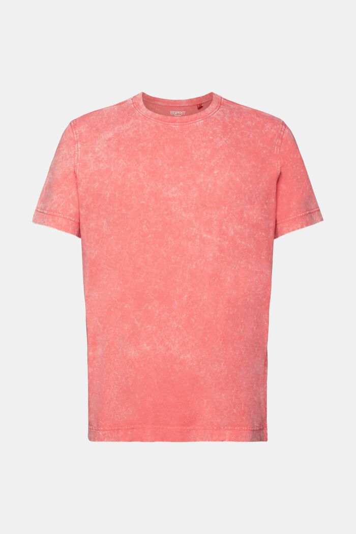 T-shirt 100% cotone lavato a pietra, CORAL RED, detail image number 6