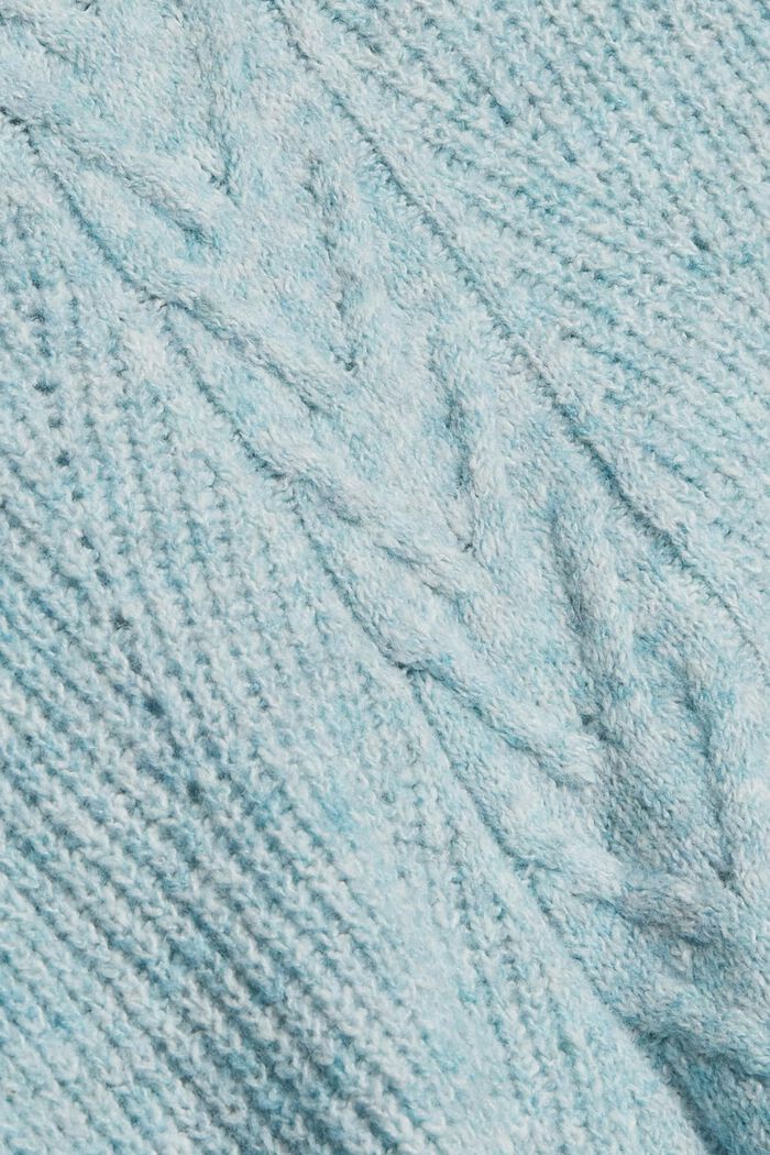 Pullover a maglia melangiato, misto cotone biologico, LIGHT AQUA GREEN, detail image number 4