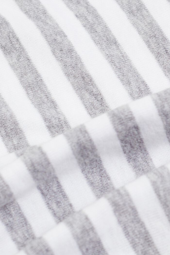 T-shirt in cotone a righe con stampa del logo, WHITE, detail image number 5