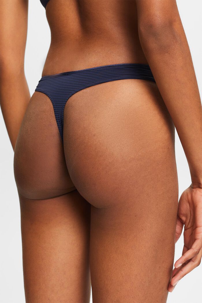 Tanga in jacquard a righe, NAVY, detail image number 1