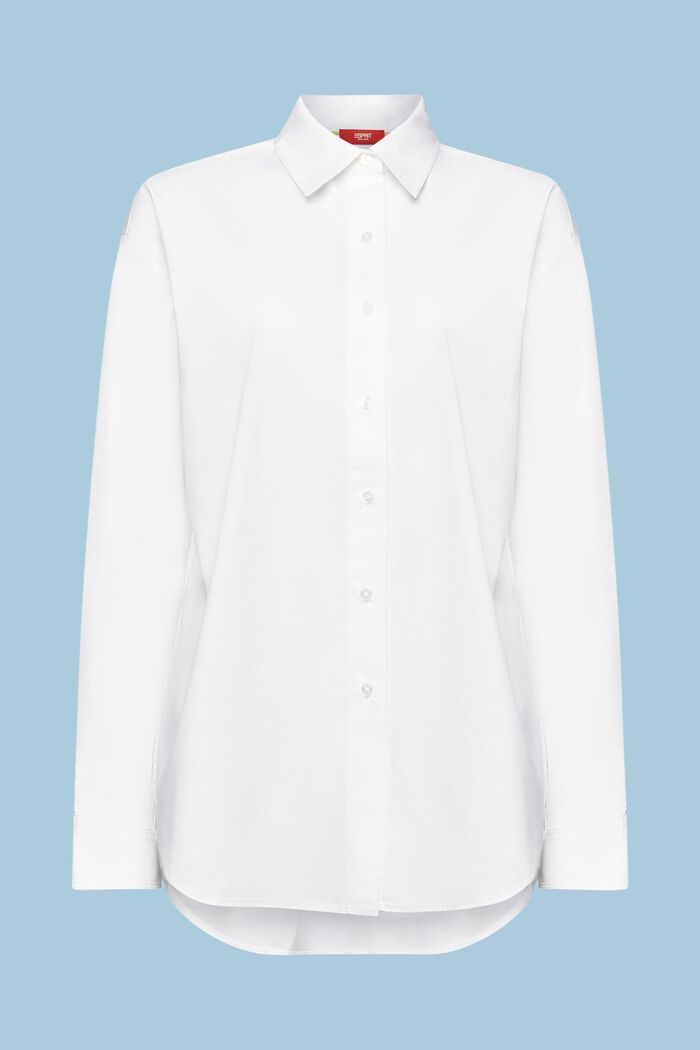 Camicia button-down oversize, WHITE, detail image number 6