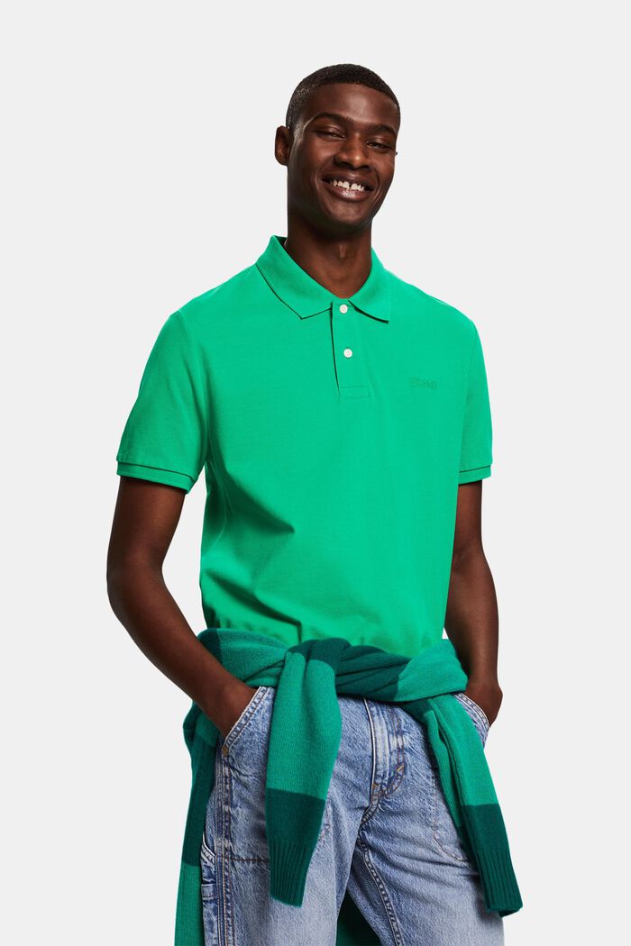 Polo in piqué, GREEN, detail image number 0