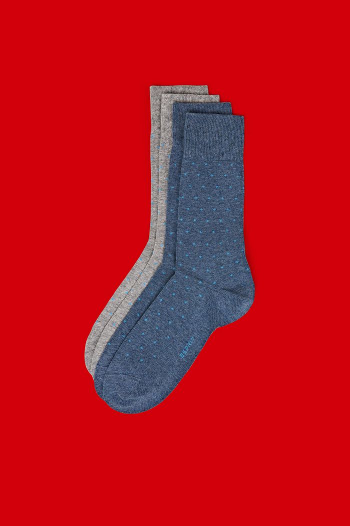 Calze in maglia larga a pois in confezione da 2, NEW GREY/BLUE, detail image number 0