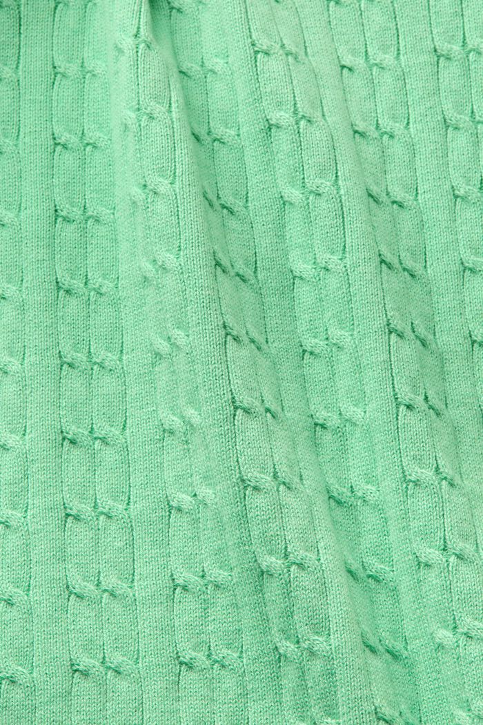 Polo a maglia a treccia, LIGHT GREEN, detail image number 4