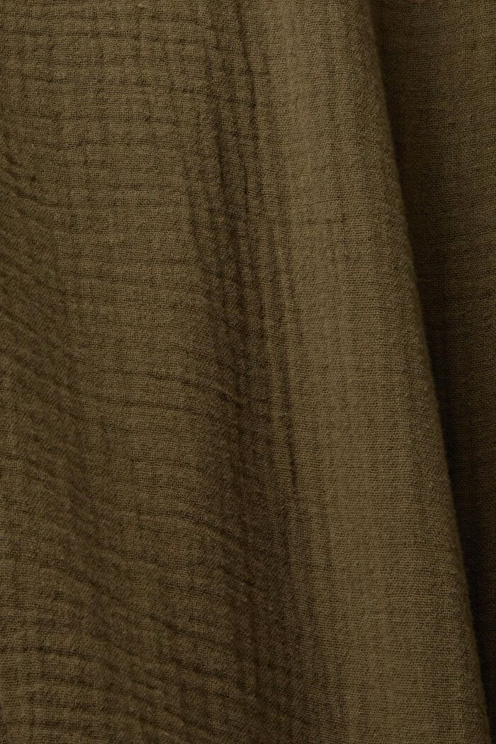 Camicia in mussola di cotone sostenibile, KHAKI GREEN, detail image number 5