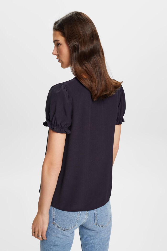 Blusa con scollo a V, NAVY, detail image number 3