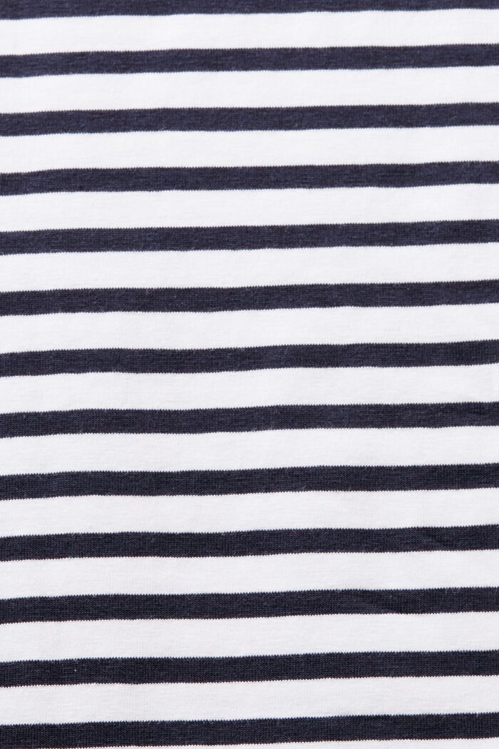 T-shirt a righe in cotone con scollo a barchetta, WHITE, detail image number 5