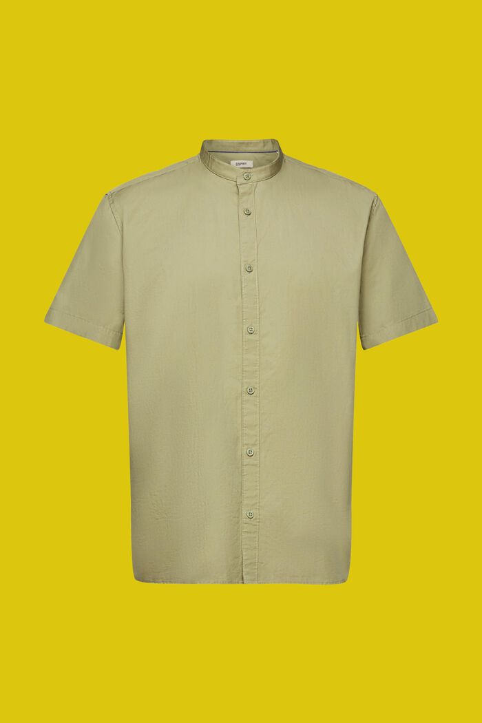 Camicia in cotone con colletto alto, LIGHT GREEN, detail image number 6