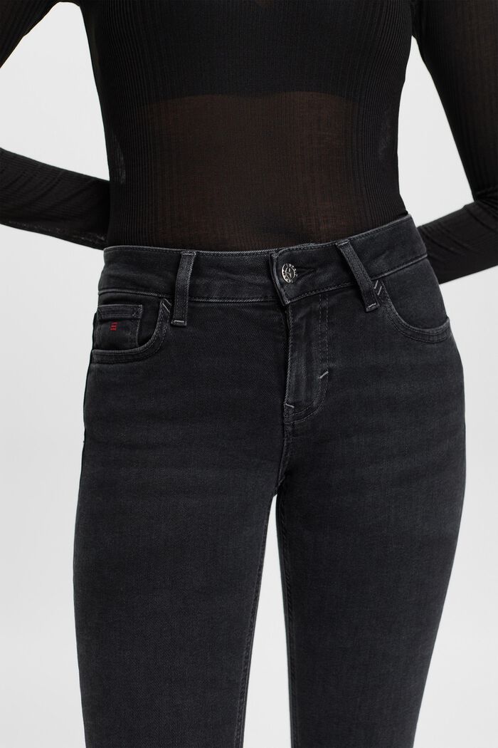Jeans skinny a vita media, BLACK RINSE, detail image number 2